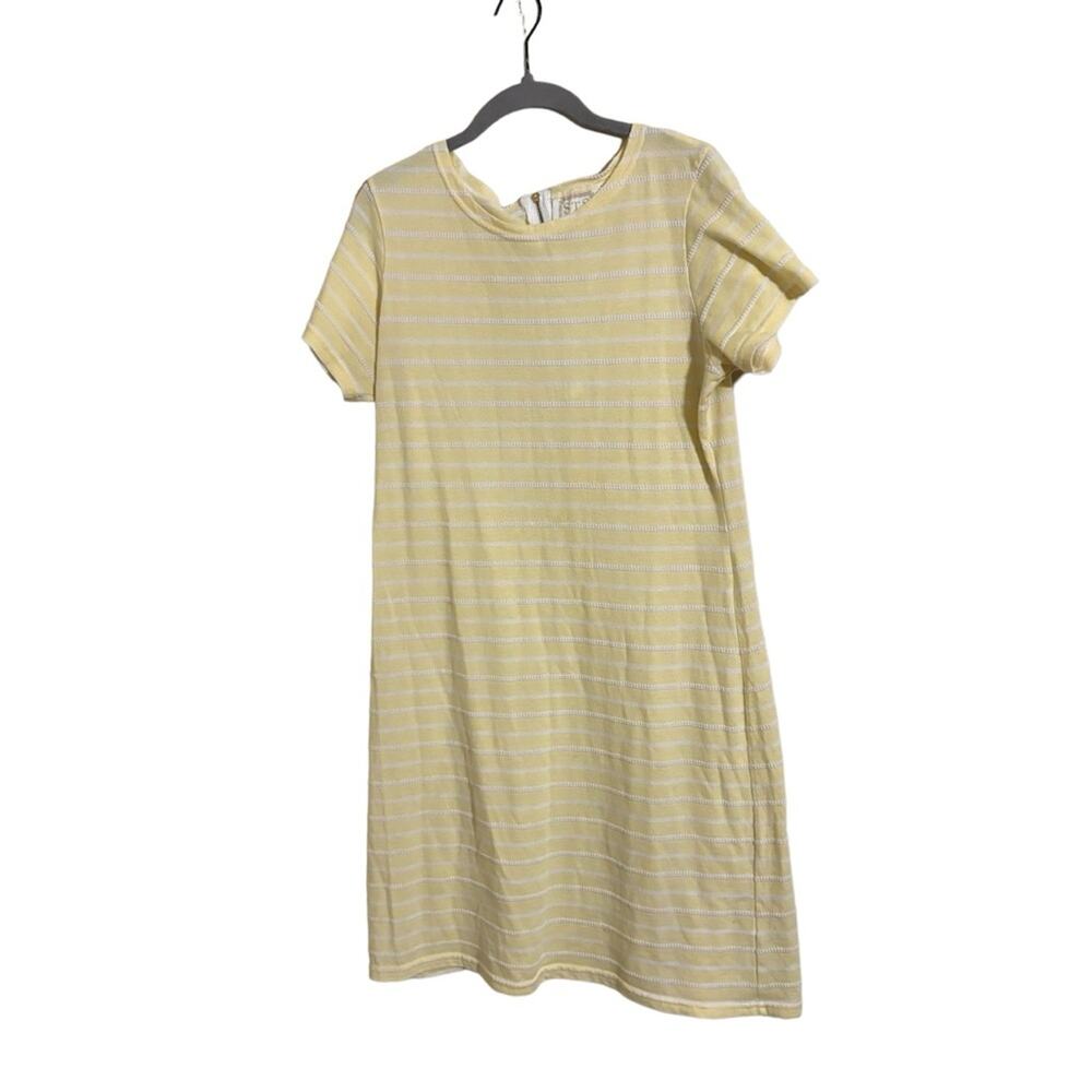 Sail to Sable Pale Yellow Striped Midi Dress Large